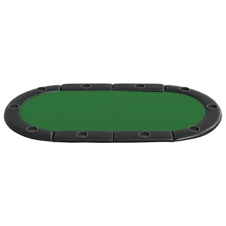 Pokertafelblad voor 10 spelers inklapbaar 208x106x3 cm groen