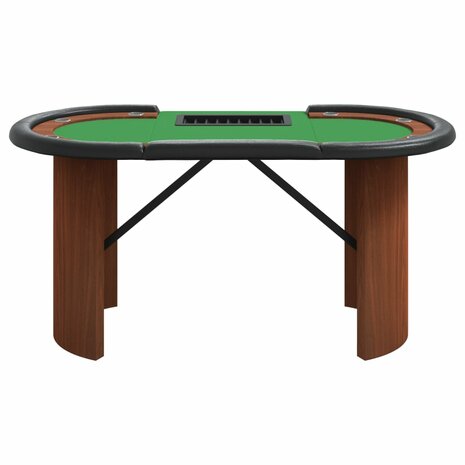 Pokertafel voor 10 spelers met fichebak 160x80x75 cm groen