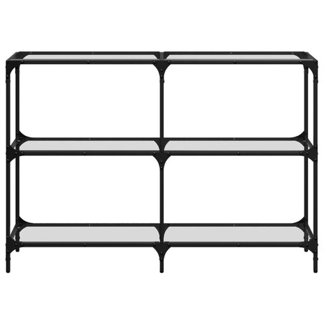 Wandtafel met transparant glazen blad 118,5x30x81 cm staal