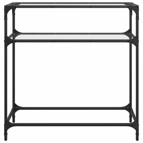 Wandtafel met transparant glazen blad 80x35x81 cm staal