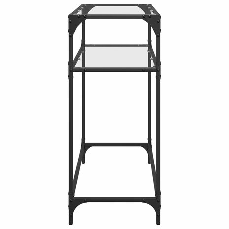 Wandtafel met transparant glazen blad 80x35x81 cm staal