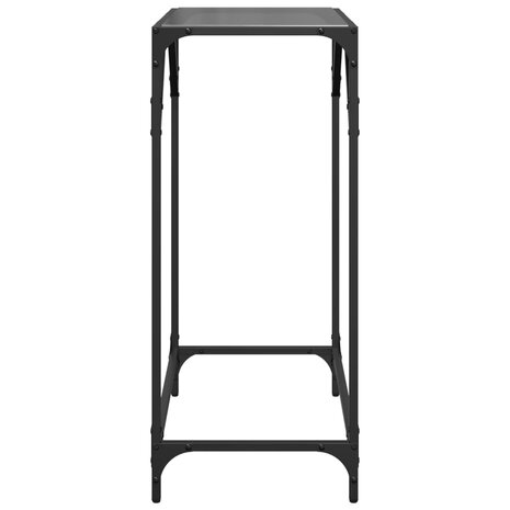 Wandtafel met zwart glazen blad 60x35x81 cm staal