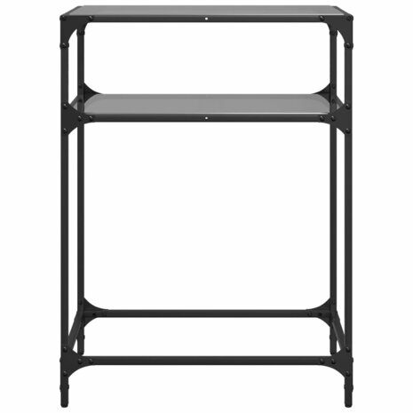 Wandtafel met zwart glazen blad 60x35x81 cm staal