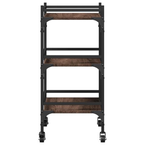 Keukentrolley 50x35x75,5 cm bewerkt hout bruin eikenkleurig