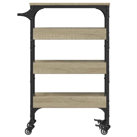 Keukentrolley 53x20x76 cm bewerkt hout sonoma eikenkleurig