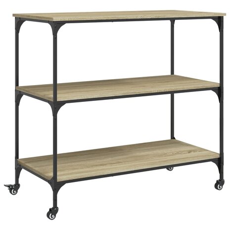 Keukentrolley 102x50x95 cm bewerkt hout sonoma eikenkleurig