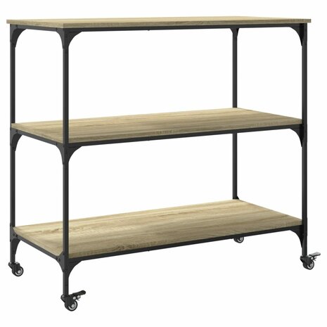 Keukentrolley 102x50x95 cm bewerkt hout sonoma eikenkleurig
