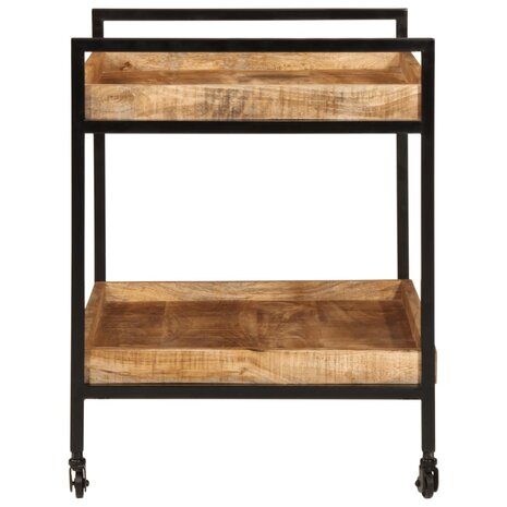 Keukentrolley 80x55x70 cm massief ruw mangohout
