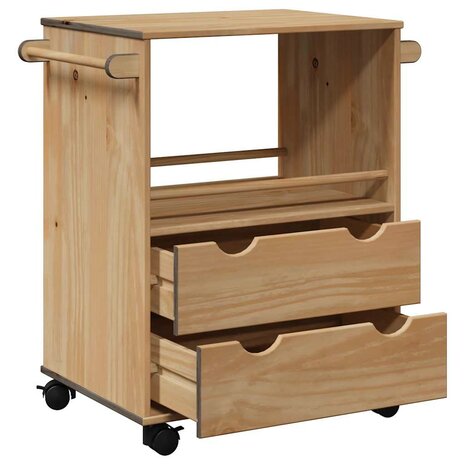 Keukentrolley OTTA 59x45x80 cm massief grenenhout