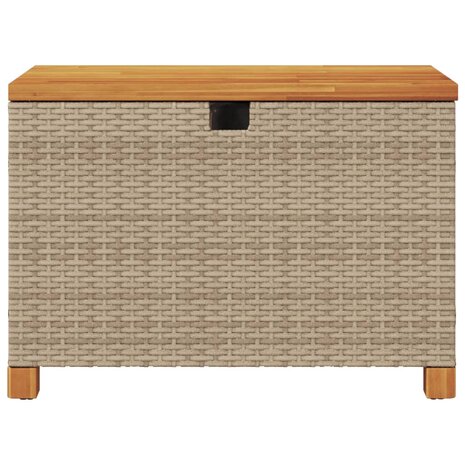 Tuinbox 80x40x48 cm poly rattan en acaciahout beige