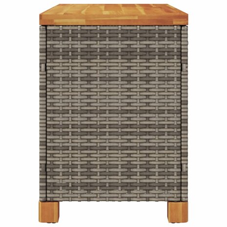 Tuinbox 80x40x48 cm poly rattan en acaciahout grijs