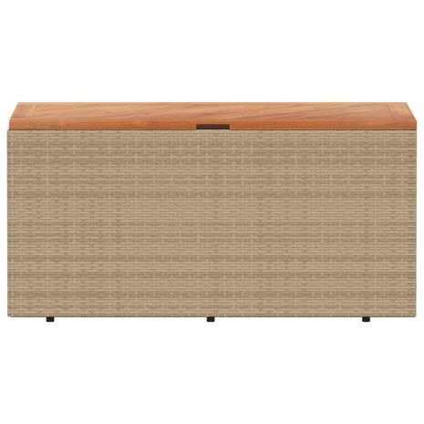 Tuinbox 110x50x54 cm poly rattan en acaciahout beige