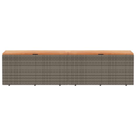 Tuinbox 220x50x54 cm poly rattan en acaciahout grijs