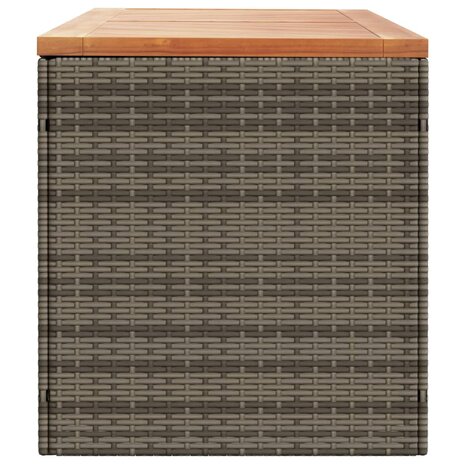 Tuinbox 220x50x54 cm poly rattan en acaciahout grijs