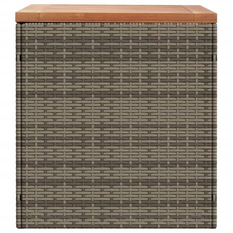Tuinbox 110x50x54 cm poly rattan en acaciahout grijs
