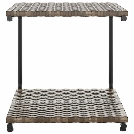 Ligbed met kussens 2-persoons poly rattan bruin