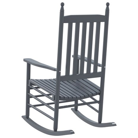 Schommelstoelen met gebogen zitting 2 st populierenhout grijs