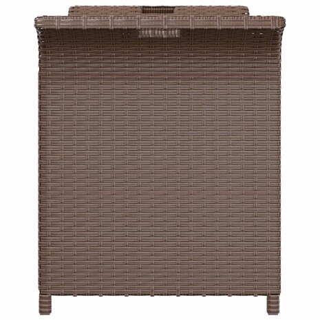 Tuinbank met kussen 116x46x57 cm poly rattan bruin