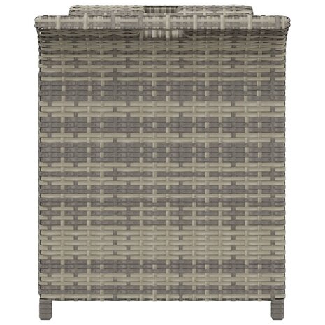 Tuinbank met kussen 116x46x57 cm poly rattan grijs
