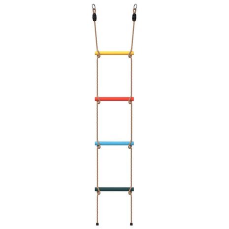 Touwladder voor kinderen met 4 sporten meerkleurig