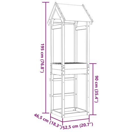Speeltoren 52,5x46,5x195 cm geïmpregneerd grenenhout