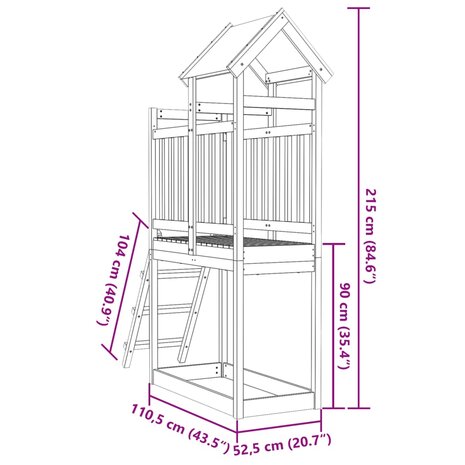 Speeltoren ladder 110,5x52,5x215 cm geïmpregneerd grenenhout