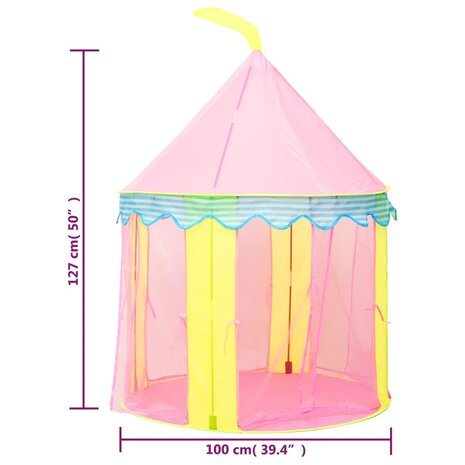 Kinderspeeltent met 250 ballen 100x100x127 cm roze