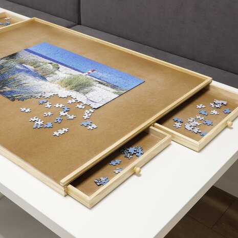 Puzzeltafel met 4 lades 90x67x4,5 cm hout
