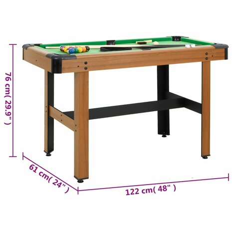 Biljarttafel 4 feet 122x61x76 cm bruin
