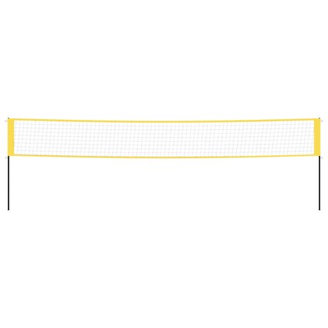 Badmintonnet 600x155 cm PE-stof geel en zwart