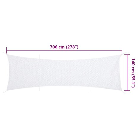 Camouflagenet met opbergzak 706x140 cm wit