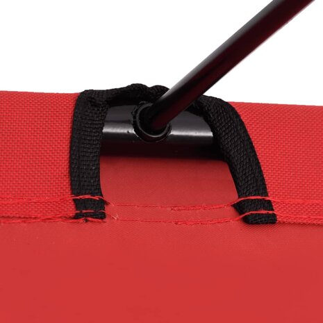 Campingbed 180x60x19 cm oxford stof en staal rood