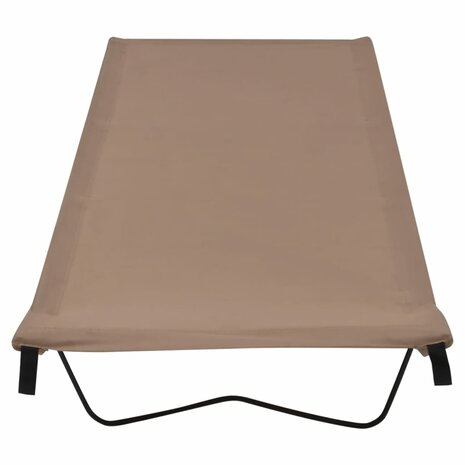 Campingbedden 2 st 180x60x19 cm oxford stof en staal taupe