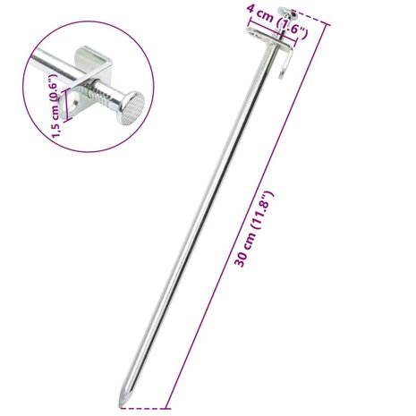 Tentharingen 24 st 8 mm 30 cm gegalvaniseerd staal