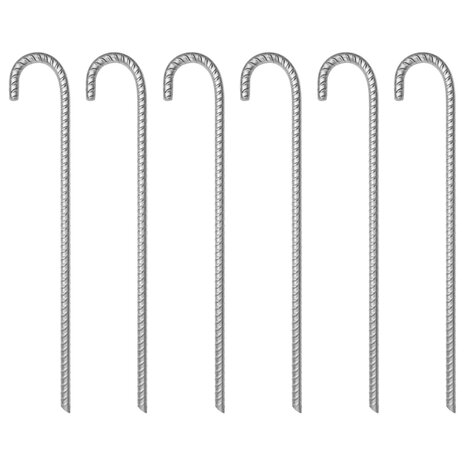 Tentharingen 6 st Ø12 mm 41,5 cm gegalvaniseerd staal