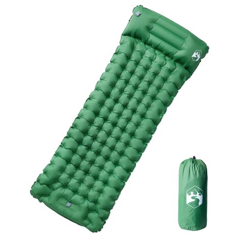 Kampeermatras met kussen zelfopblazend 1-persoons groen