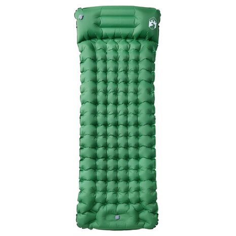 Kampeermatras met kussen zelfopblazend 1-persoons groen
