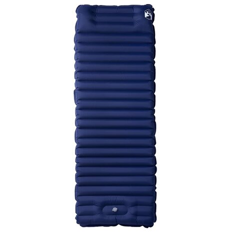 Kampeermatras met kussen zelfopblazend 1-persoons marineblauw