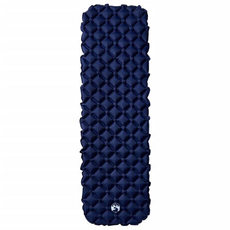 Kampeermatras opblaasbaar 190x58x6 cm 1-persoons marineblauw