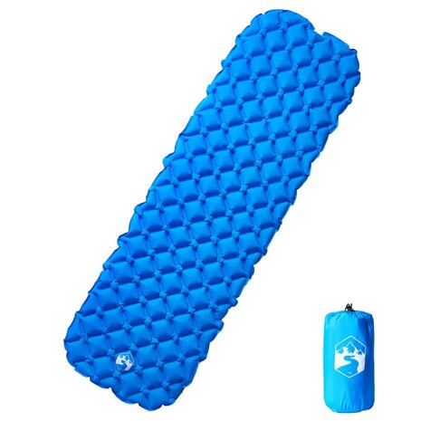 Kampeermatras opblaasbaar 190x58x6 cm 1-persoons blauw