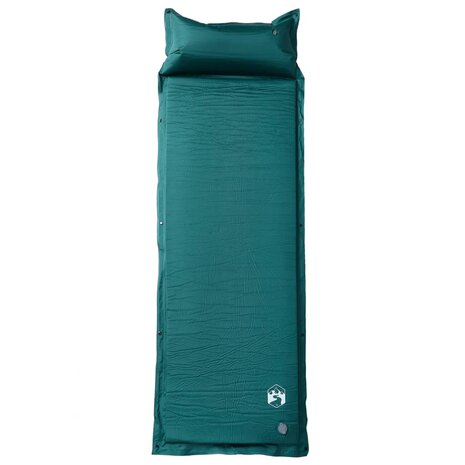 Kampeermatras met kussen zelfopblazend 1-persoons groen