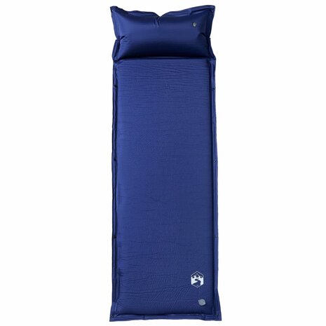 Kampeermatras met kussen zelfopblazend 1-persoons marineblauw