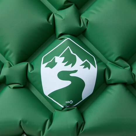 Kampeermatras met kussen opblaasbaar 1-persoons groen
