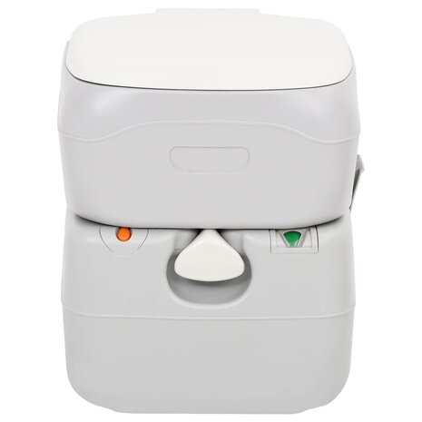 Campingtoilet draagbaar 22+12 L HDPE grijs en wit