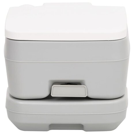 Campingtoilet draagbaar 10+10 L HDPE grijs en wit