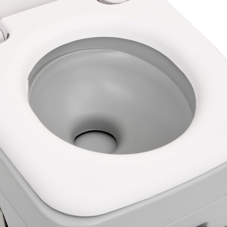 Campingtoilet draagbaar 10+10 L HDPE grijs en wit