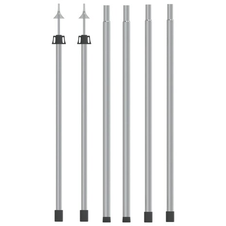 Luifelstokken 2 st telescopisch 102-260 cm aluminium