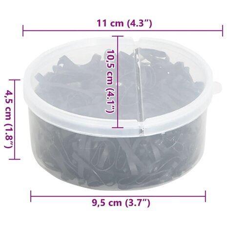 Haarelastiekjes paard 500 st silicone zwart
