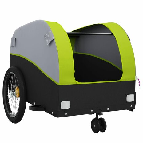 Fietstrailer 30 kg ijzer zwart en groen
