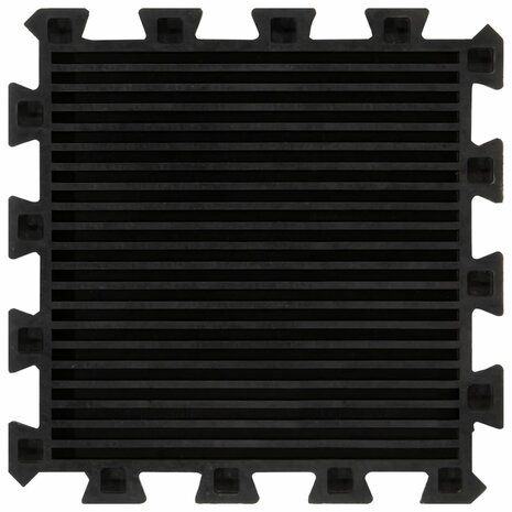 Rubbertegels 16 st 16 mm 30x30 cm zwart